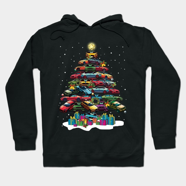 Car Christmas Tree Hoodie by Schoenberger Willard